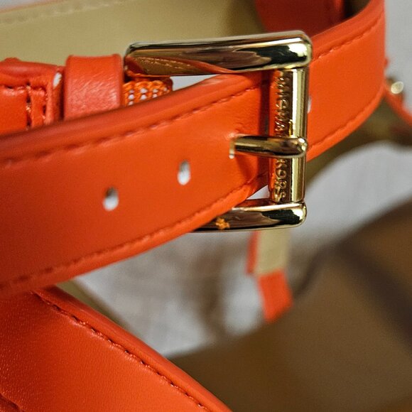 MICHAEL KORS Sasha T-Strap Sandal in Clementine Color. NWT. - Picture 5 of 11